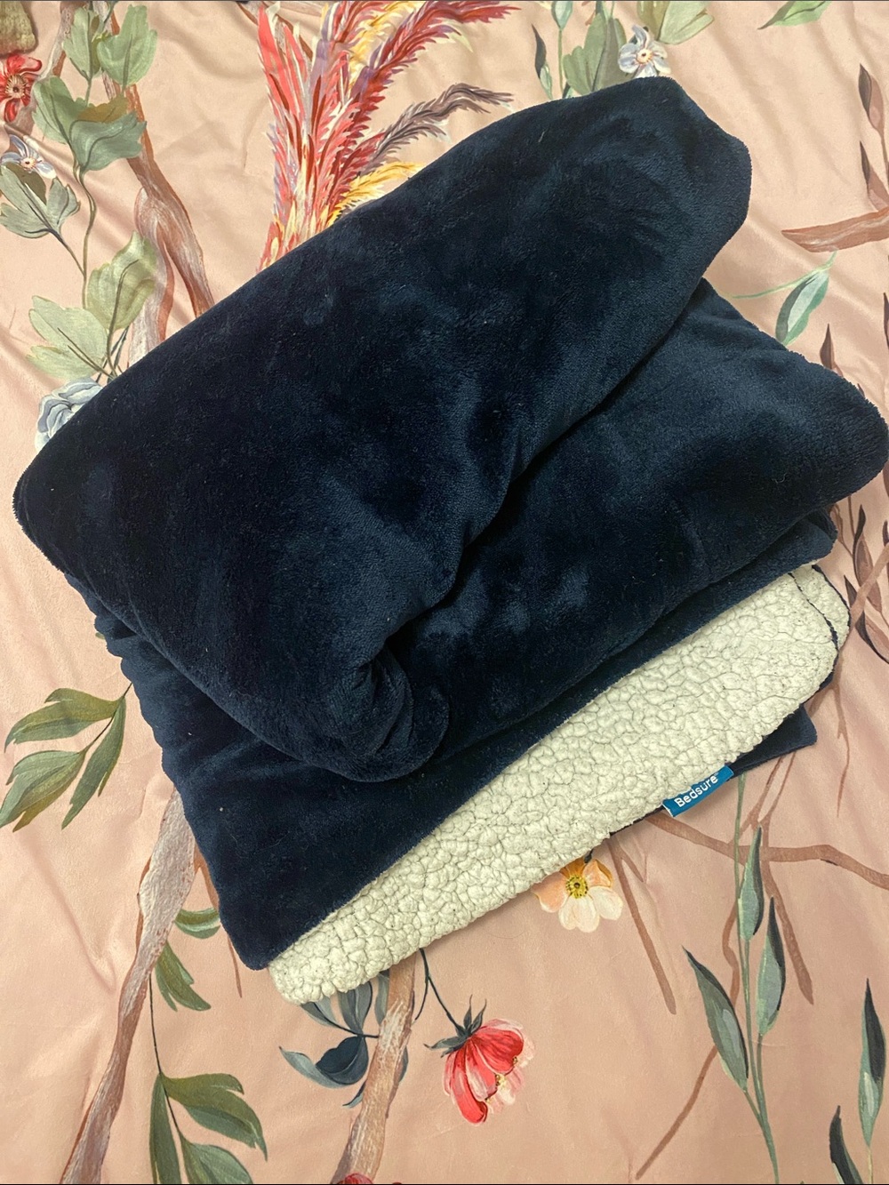 Plush Navy Sherpa Blanket